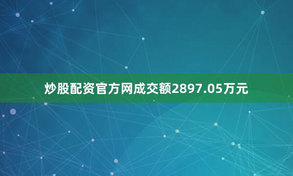 炒股配资官方网成交额2897.05万元